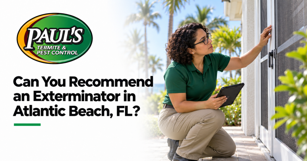 Paul's Termite & Pest Control guide: Can You Recommend an Exterminator in Atlantic Beach, FL?