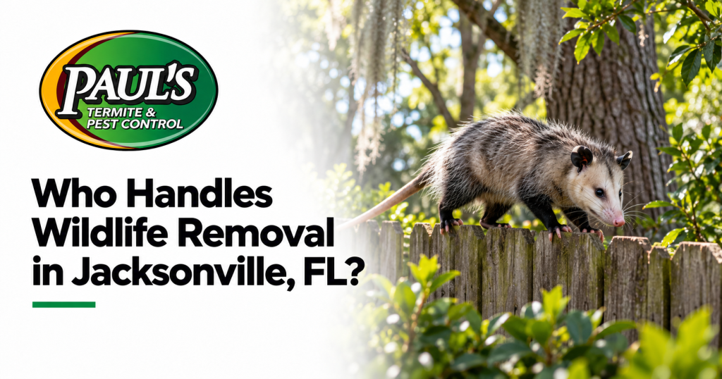 Paul's Termite & Pest Control guide: Who Handles Wildlife Removal in Jacksonville, FL?