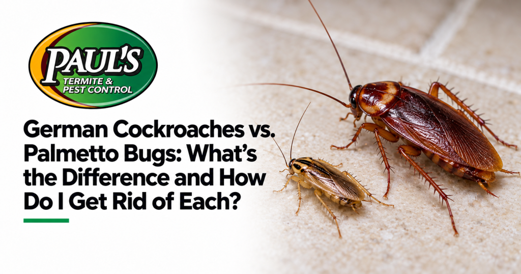 Paul's Termite & Pest Control guide: German Cockroaches vs. Palmetto Bugs: What’s the Difference and How Do I Get Rid of Each?