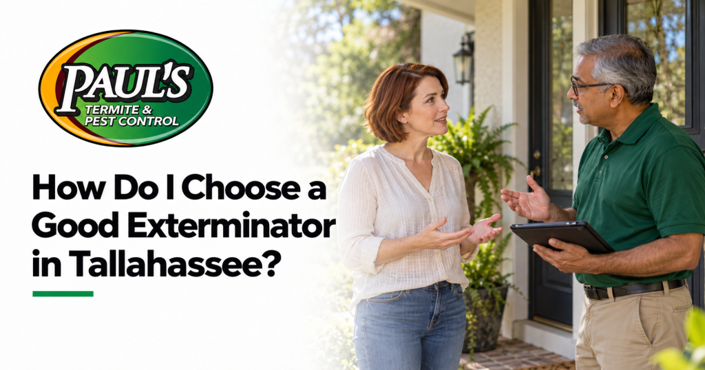 Paul's Termite & Pest Control guide: How Do I Choose a Good Exterminator in Tallahassee?