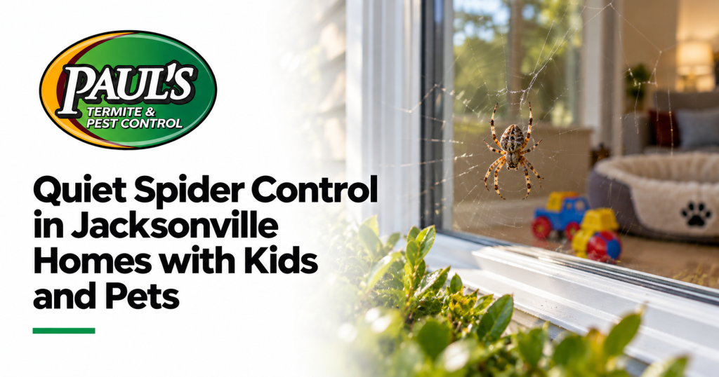 Paul's Termite & Pest Control guide: Quiet Spider Control in Jacksonville Homes with Kids and Pets