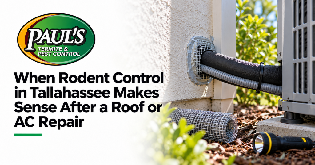 Paul's Termite & Pest Control guide: When Rodent Control in Tallahassee Makes Sense After a Roof or AC Repair