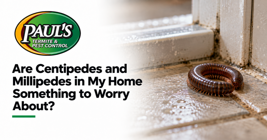 Paul's Termite & Pest Control guide: Are Centipedes and Millipedes in My Home Something to Worry About?