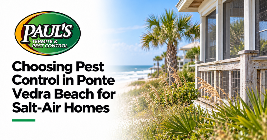 Paul's Termite & Pest Control guide: Choosing Pest Control in Ponte Vedra Beach for Salt-Air Homes
