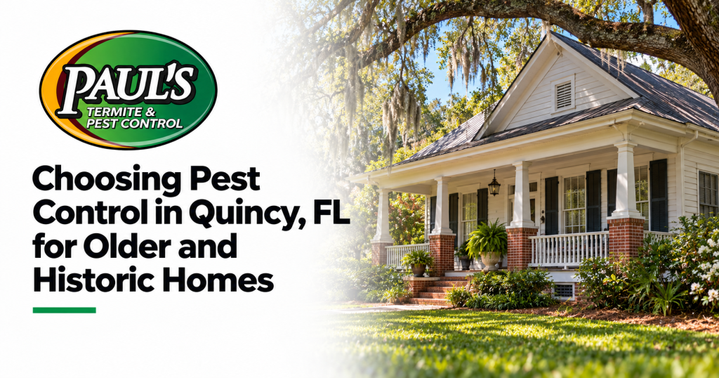 Paul's Termite & Pest Control guide: Choosing Pest Control in Quincy, FL for Older and Historic Homes