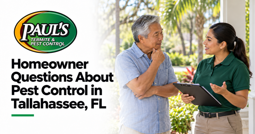 Paul's Termite & Pest Control guide: Homeowner Questions About Pest Control in Tallahassee, FL