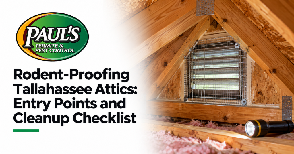 Paul's Termite & Pest Control guide: Rodent-Proofing Tallahassee Attics: Entry Points and Cleanup Checklist