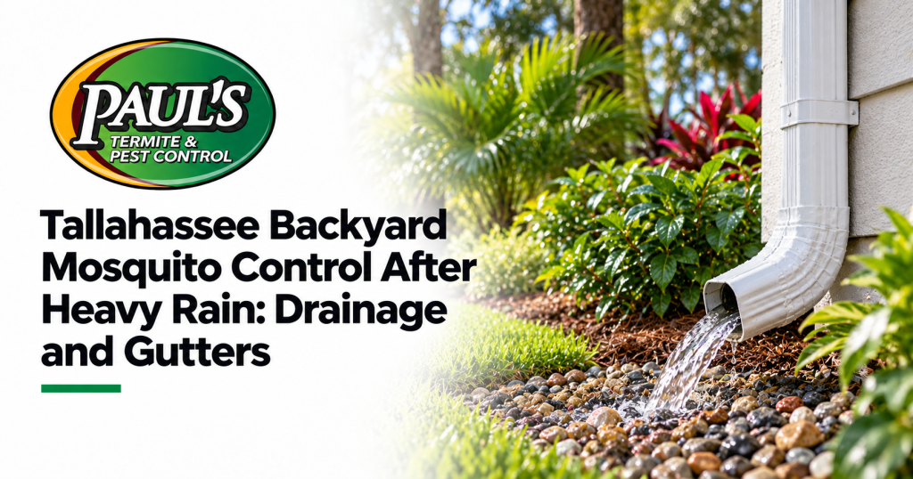 Paul's Termite & Pest Control guide: Tallahassee Backyard Mosquito Control After Heavy Rain: Drainage and Gutters
