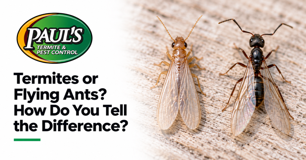 Paul's Termite & Pest Control guide: Termites or Flying Ants? How Do You Tell the Difference?