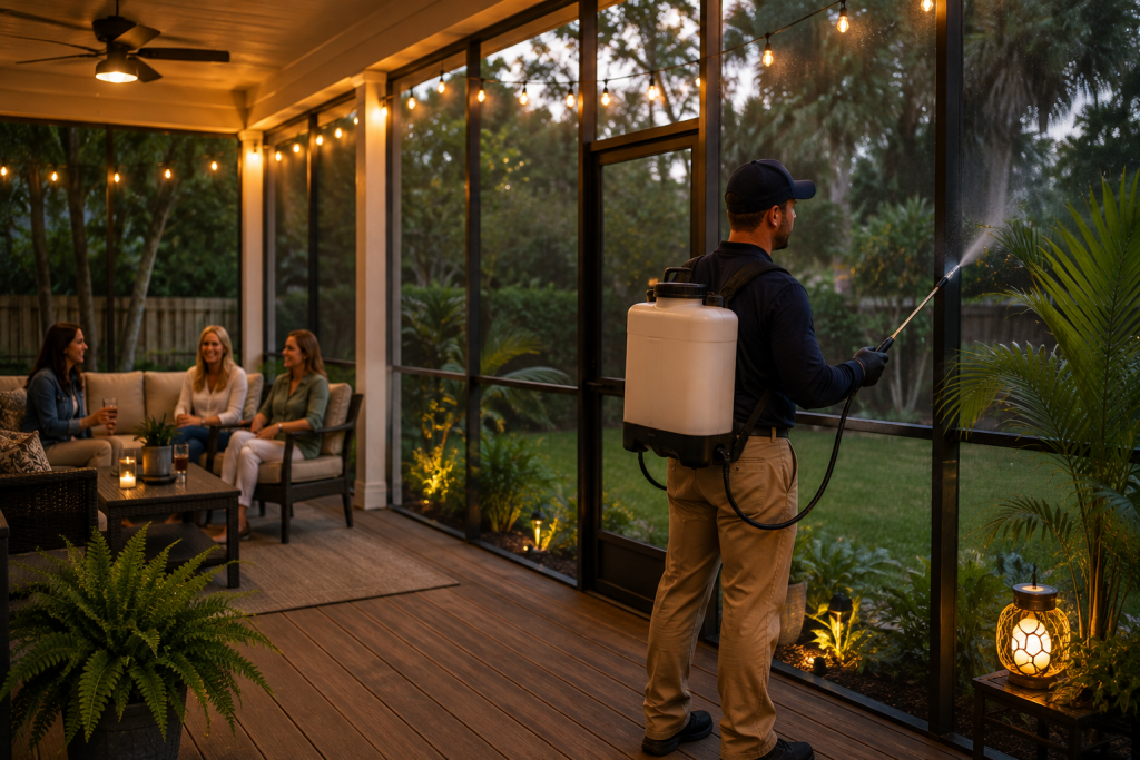 Screened Porch With Fewer Mosquitoes