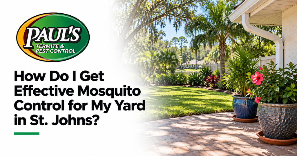 Paul's Termite & Pest Control guide: How Do I Get Effective Mosquito Control for My Yard in St. Johns?