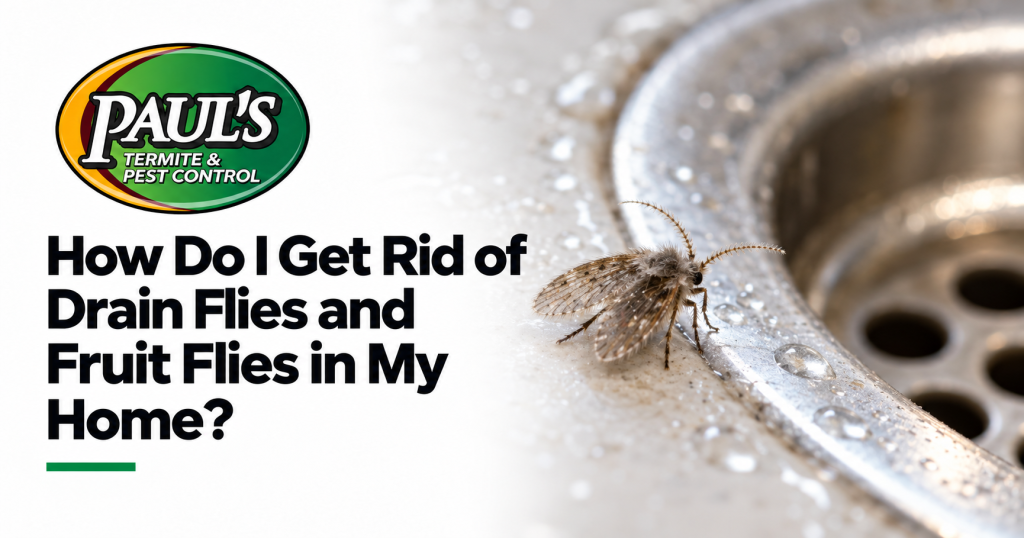 Paul's Termite & Pest Control guide: How Do I Get Rid of Drain Flies and Fruit Flies in My Home?