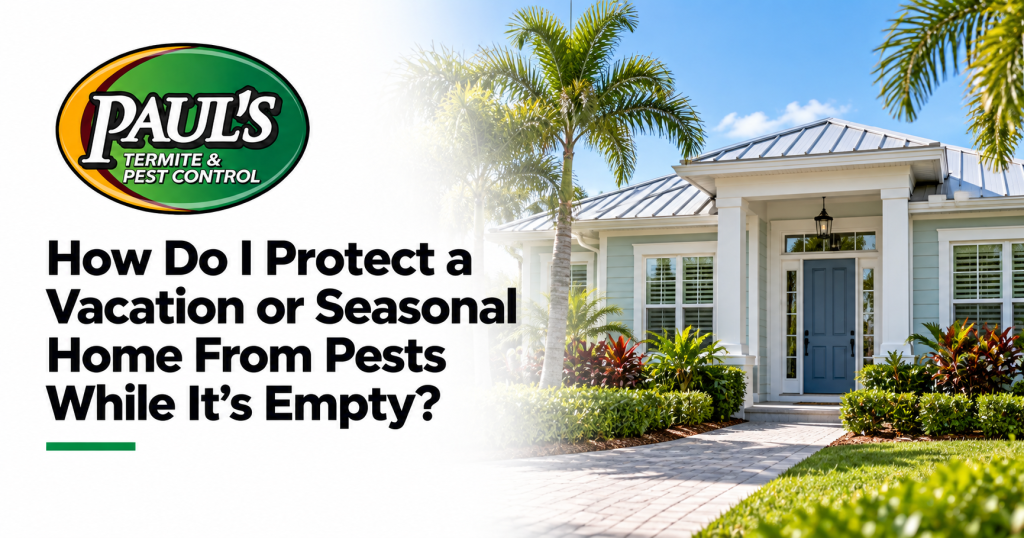 Paul's Termite & Pest Control guide: How Do I Protect a Vacation or Seasonal Home From Pests While It’s Empty?