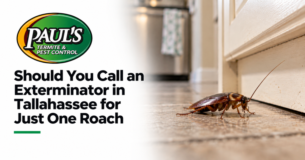 Paul's Termite & Pest Control guide: Should You Call an Exterminator in Tallahassee for Just One Roach