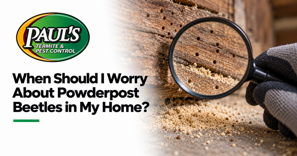 Paul's Termite & Pest Control guide: When Should I Worry About Powderpost Beetles in My Home?