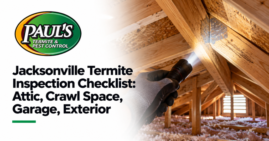 Paul's Termite & Pest Control guide: Jacksonville Termite Inspection Checklist: Attic, Crawl Space, Garage, Exterior