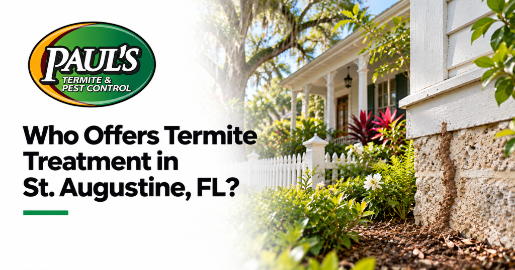 Paul's Termite & Pest Control guide: Who Offers Termite Treatment in St. Augustine, FL?