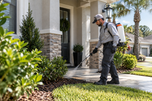 Pest Control Technician Treating Florida Home