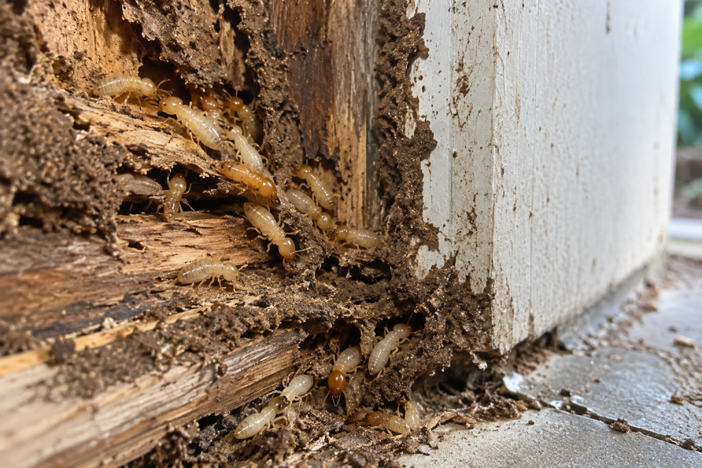 Termite Infestation in Damaged Wood