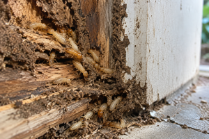 Termite Infestation in Damaged Wood