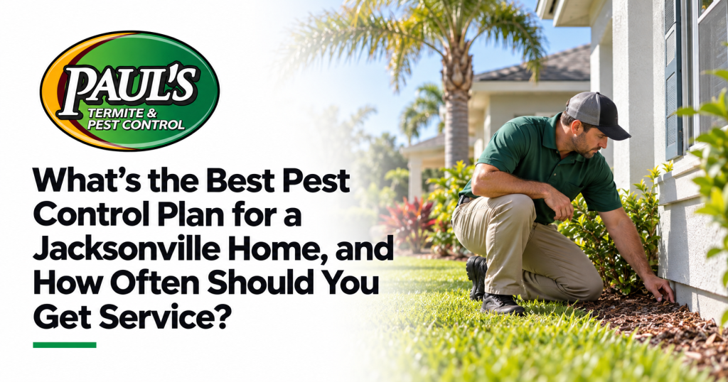 Paul's Termite & Pest Control guide: What’s the Best Pest Control Plan for a Jacksonville Home, and How Often Should You Get Service?